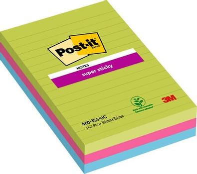 3M Post-it SS-Notes 102x152 lined ass. neon (3) (7100235020)