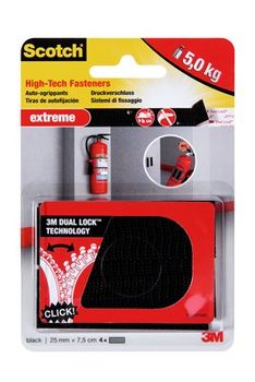 3M Scotch Extreme Fasteners 25mmx75mm sort (2x2) (7100083021)