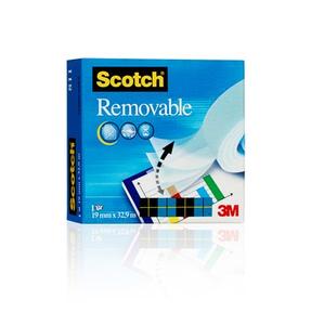 3M Scotch 811 Magic tape 19mmx3removable - (Fjernlager - levering  2-4 døgn!!) (7000029163)