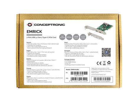 CONCEPTRONIC Emrick 2-Port Usb 3.2 Gen 2 (EMRICK08G)