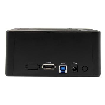 StarTech Dual-Bay USB 3.0 eSATA to SATA Hard Drive Docking Station, USB Hard Drive Dock, External 2.53.5 SATA IIIIII, SSDHDD Docking Station, Hot-Swap Hard Drive Bays - Top-Loading - Diskkontroller - SATA 6Gb/ (SDOCK2U33EB)