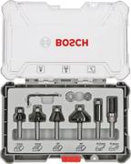 BOSCH Bitsæt til fræsejern, 6 dele, Trim&Edging, skaft på 8 mm 6-piece Trim and Edging Router Bit Set.