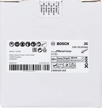 BOSCH X-LOCK R780 Sanding Disc Best for Metal+Inox, 125mm,  K36 (2608619183)