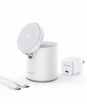 ANKER POWERWAVE MAG-GO 2-IN-1 WIRELESS STAND CHARGER WHITE ACCS (B2568321)