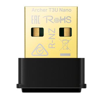 TP-Link AC1300 Mini Dual Band Wi-Fi USB Adapter 867Mbps at 5GHz + 400Mbps at 2.4GHz USB 3.0 MU-MIMO (ARCHER T3U NANO)