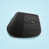 Logitech Lift Vertical Ergonomic Mouse - vertikal mus - Bluetooth,  2.4 GHz - grafitt (910-006473)