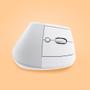 LOGITECH h Lift Vertical Ergonomic Mouse - Vertical mouse - ergonomic - optical - 6 buttons - wireless - Bluetooth,  2.4 GHz - Logitech Logi Bolt USB receiver - off-white (910-006475)