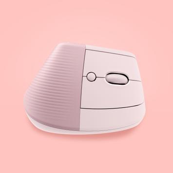 Logitech Lift Vertical Ergonomic Mouse - vertikal mus - Bluetooth,  2.4 GHz - rosa (910-006478)