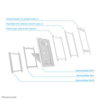 Neomounts by Newstar desk stand and wall mountable lockable tablet casing for Apple iPad PRO Air & Samsung Galaxy Tab (DS15-630WH1)
