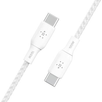 BELKIN 100w USB-C to USB-C Braided Cable 2M (CAB014BT2MWH)
