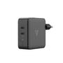 V7 65W USB-C PD GAN AC CHARGER 2 X USB-C PORTS INTL PLUGS BATT (ACUSBC65WGAN)