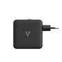 V7 65W USB-C PD GAN AC CHARGER 2 X USB-C PORTS INTL PLUGS BATT (ACUSBC65WGAN)