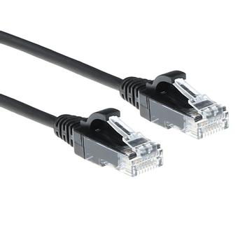 ACT Black 0.25 meter LSZH U/UTP CAT6 datacenter slimline patch cable snagless with RJ45 connectors (DC9952)