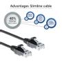 ACT Black 0.25 meter LSZH U/UTP CAT6 datacenter slimline patch cable snagless with RJ45 connectors (DC9952)
