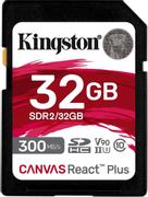 Kingston Canvas React Plus 32GB SD-kort, UHS-II, V90, 300MB/s lesehastighet, 260MB/s skrivehastighet
