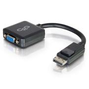 C2G 8in DisplayPort to VGA Adapter - DP to VGA Adapter Converter - Black - M/F - DisplayPort-kabel - DisplayPort (hane) till HD-15 (VGA) (hona) - 20.32 cm - sprintlåsning - svart