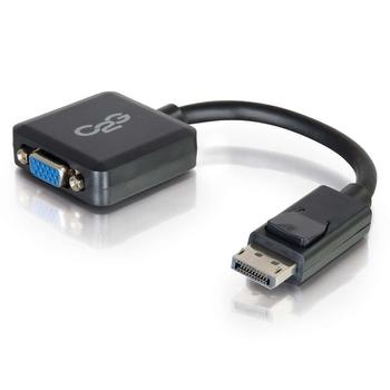 C2G G 8in DisplayPort to VGA Adapter - DP to VGA Adapter Converter - Black - M/F - DisplayPort cable - DisplayPort (M) to HD-15 (VGA) (F) - 20.32 cm - latched - black (54323)