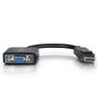 C2G G 8in DisplayPort to VGA Adapter - DP to VGA Adapter Converter - Black - M/F - DisplayPort cable - DisplayPort (M) to HD-15 (VGA) (F) - 20.32 cm - latched - black (54323)