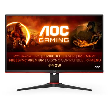 AOC 27G2AE/BK 27 inch monitor. 27'' IPS monitor with 1ms response time, 144Hz refresh rate and life-like colours. (27G2SPAE/BK)