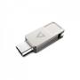 V7 64GB TYPE-C+USB 3.2 GEN1 SILVER USB A FLASH DRIVE + TYPE-C MEM