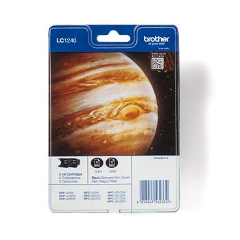BROTHER LC1240BKBP2 - 2-pack - black - original - blister - ink cartridge - for Brother DCP-J525, J725, J925, MFC-J430, J5910, J625, J6510, J6710, J6910, J825 (LC1240BKBP2)