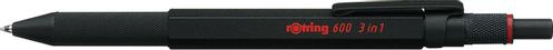 ROTRING 600 Multipen 3-in-1 -monikärkikynä,  musta runko (2164108)