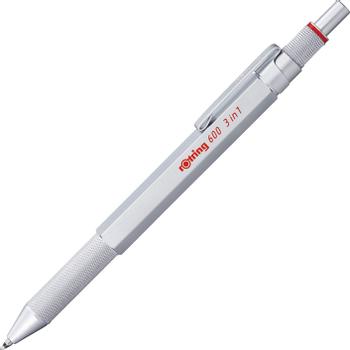 ROTRING 600 Multipen 3-in-1 -monikärkikynä,  hopea runko (2164109)