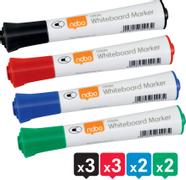 NOBO PENS GLIDE ROUND 2MM MIX 10PCS - WHITEBOARD
