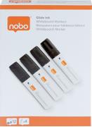 NOBO PENS GLIDE LARGE CHISEL BLACK 4PCS - WHITEBOARD