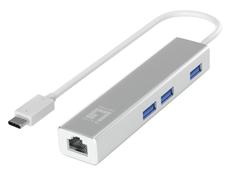 LEVELONE USB-C   4-Port USB3.0(3x)+ Gbit(1x) LAN Port silber