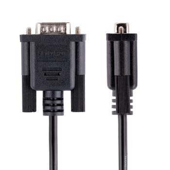 STARTECH StarTech.com 3m RS232 Serial Null Modem Cable, Crossover Serial Cable w/ Al-Mylar Shielding,  DB9 Serial COM Port Cable Female to Male, Compatible w/DTE Devices - Tool-Less Design w/ Thumbscrews,  Black,  (9FMNM-3M-RS232-CABLE)