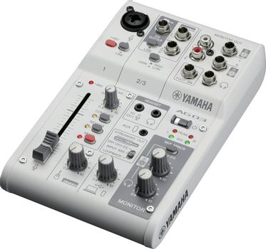 YAMAHA AG03MK2 | 3 Channel Live Streaming Mixer | White (AG03MK2W)