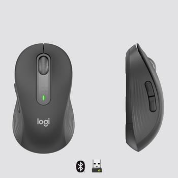 LOGITECH h Signature M650 L for Business - Mouse - right-handed - 5 buttons - wireless - 2.4 GHz, Bluetooth - Logitech Logi Bolt USB receiver - graphite (910-006348)