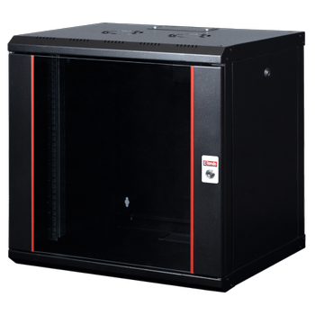 Lande Proline 12U W600xD600xH640 | glass door | Black (LN-PR12U6060-BL-111)
