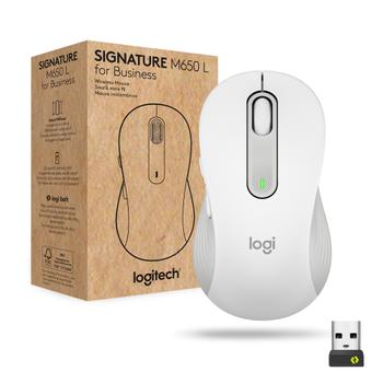 LOGITECH h Signature M650 L for Business - Mouse - right-handed - 5 buttons - wireless - 2.4 GHz, Bluetooth - Logitech Logi Bolt USB receiver - off-white (910-006349)