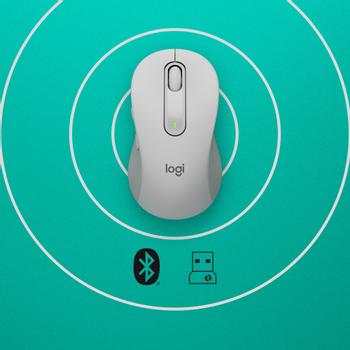 LOGITECH h Signature M650 L for Business - Mouse - right-handed - 5 buttons - wireless - 2.4 GHz, Bluetooth - Logitech Logi Bolt USB receiver - off-white (910-006349)