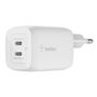 BELKIN Belkin BOOST CHARGE Power Adapter 65W, 2 x USB-C, GaN/PD 3.0