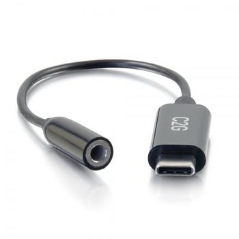 C2G G USB C to 3.5mm Audio Adapter - USB C to AUX Cable - USB C to Headphone Jack - USB-C to headphone jack adapter - 24 pin USB-C male to mini-phone stereo 3.5 mm female (54426)