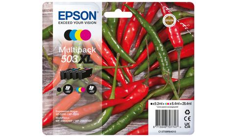 EPSON 503XL Multipack - 4-pack - XL - svart, gul, cyan, magenta - original - blister - bläckpatron - för EPL 5200, RIP Station 5200, WorkForce WF-2960 (C13T09R64010)