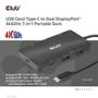 CLUB 3D USB Gen2 Type-C to Dual DisplayPort 4k60Hz 7-in-1 Portable Dock (CSV-1598)