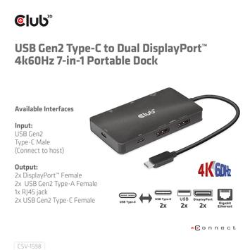 Club 3D Usb Gen2 Type-C To Dual (CSV-1598)