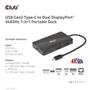 CLUB 3D USB Gen2 Type-C to Dual DisplayPort 4k60Hz 7-in-1 Portable Dock (CSV-1598)