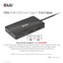 CLUB 3D USB Gen2 Type-C to Dual DisplayPort 4k60Hz 7-in-1 Portable Dock (CSV-1598)