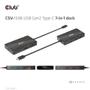 CLUB 3D USB Gen2 Type-C to Dual DisplayPort 4k60Hz 7-in-1 Portable Dock (CSV-1598)