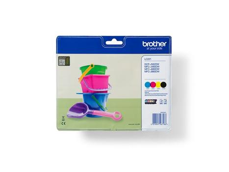BROTHER LC221 Value Pack - 4-pack - black, yellow, cyan, magenta - original - ink cartridge - for Brother DCP-J562DW,  MFC-J480DW,  MFC-J680DW,  MFC-J880DW (LC221VALBPDR)