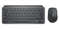 LOGITECH h MX Keys Mini Combo for Business - Keyboard and mouse set - backlit - wireless - Bluetooth LE - QWERTY - UK - graphite (920-011060)