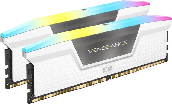 Corsair Vengeance RGB - DDR5 - sett - 32 GB: 2 x 16 GB - DIMM 288-pin - 5200 MHz / PC5-41600 (CMH32GX5M2B5200C40W)
