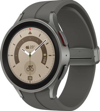 Samsung Galaxy Watch5 Pro - titangrå - smartklokke med sportsbånd - titanium gray - 16 GB (SM-R920NZTAEUB)