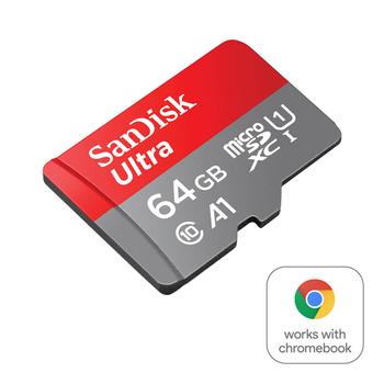SANDISK 64GB Ultra microSDXC 140MB/ s+SD Adapter (SDSQUAB-064G-GN6TA)