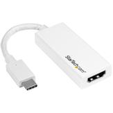 StarTech USB C to HDMI Adapter - 4K 30Hz - USB 3.1 Type-C to HDMI Adapter - USB-C to HDMI Dongle - Monitor Adapter - White (CDP2HDW) - ekstern videoadapter - hvit (CDP2HDW)